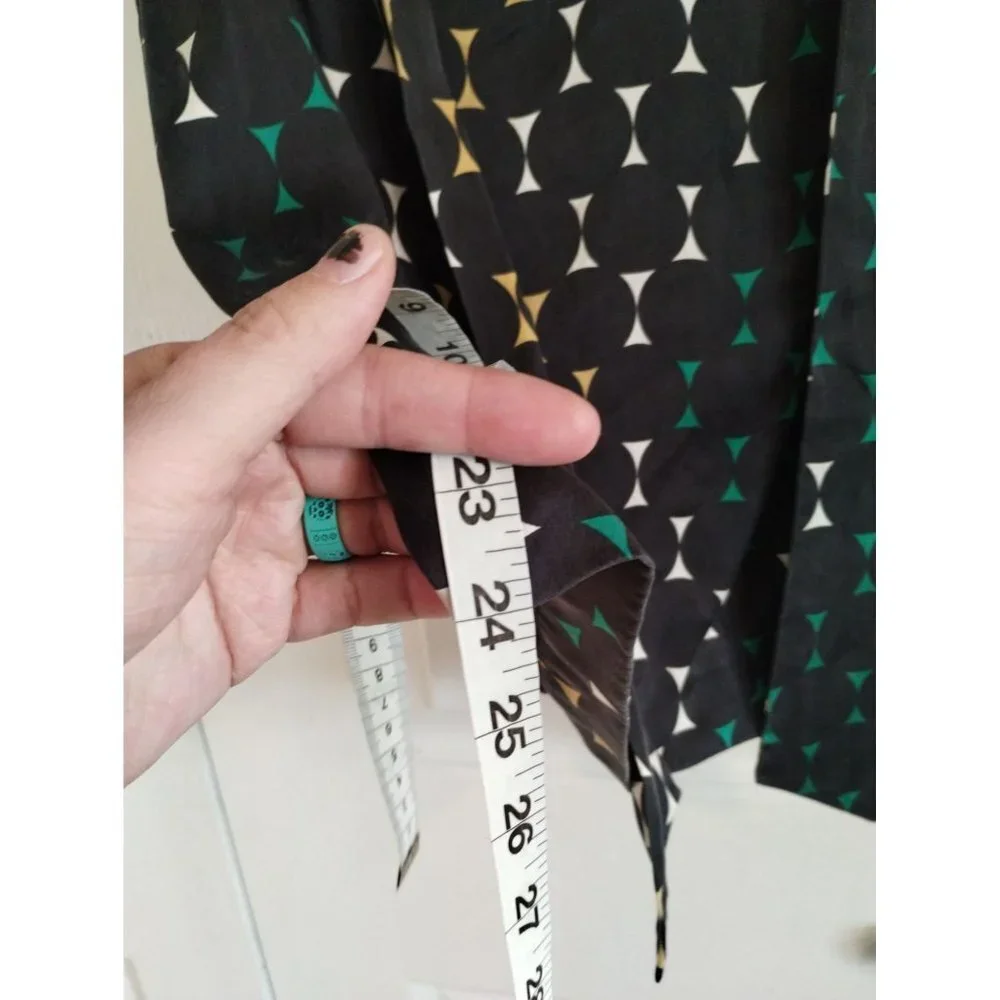 Tory Burch Black Silk sheer tie front sleeveless‎ top